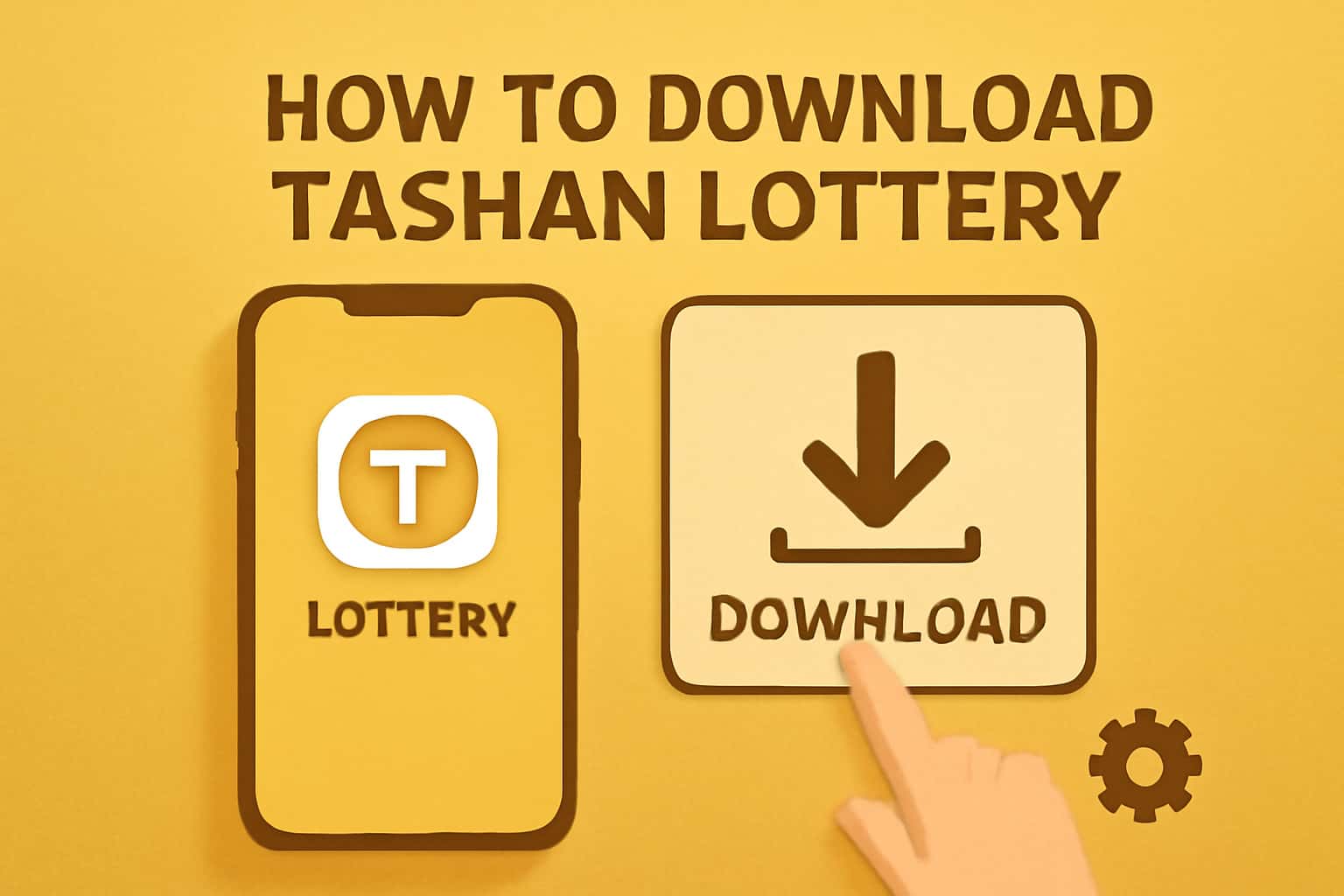 Informational scene illustrating the process of downloading the Tashan Lottery app.