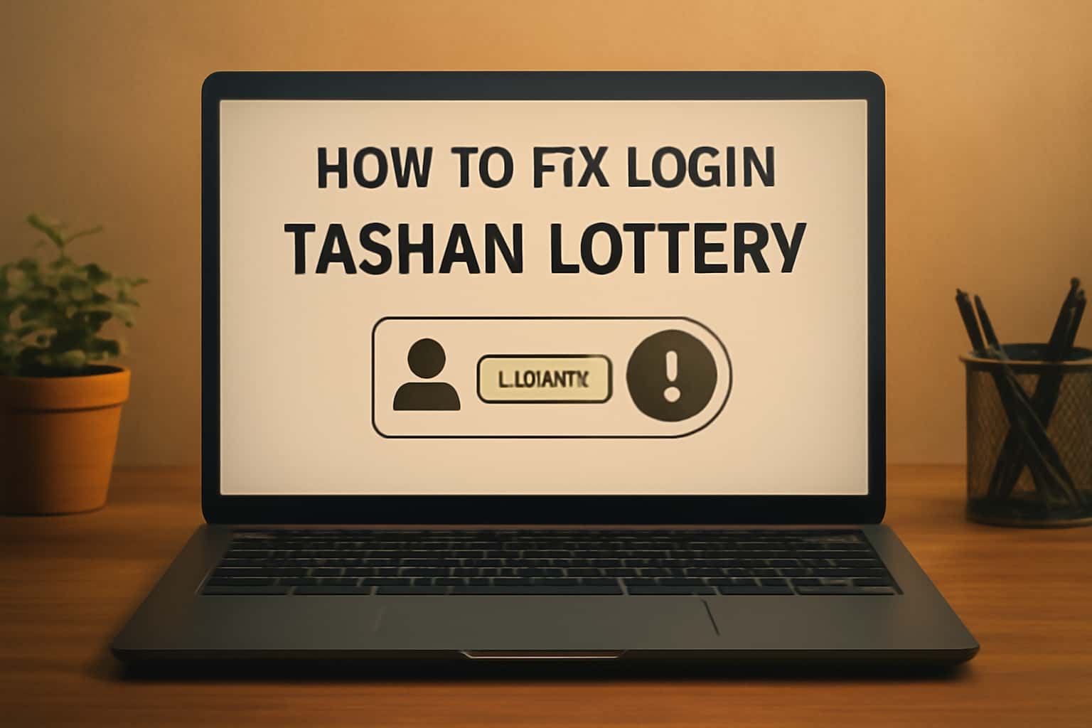 Illustration about troubleshooting login issues for Tashan Lottery.