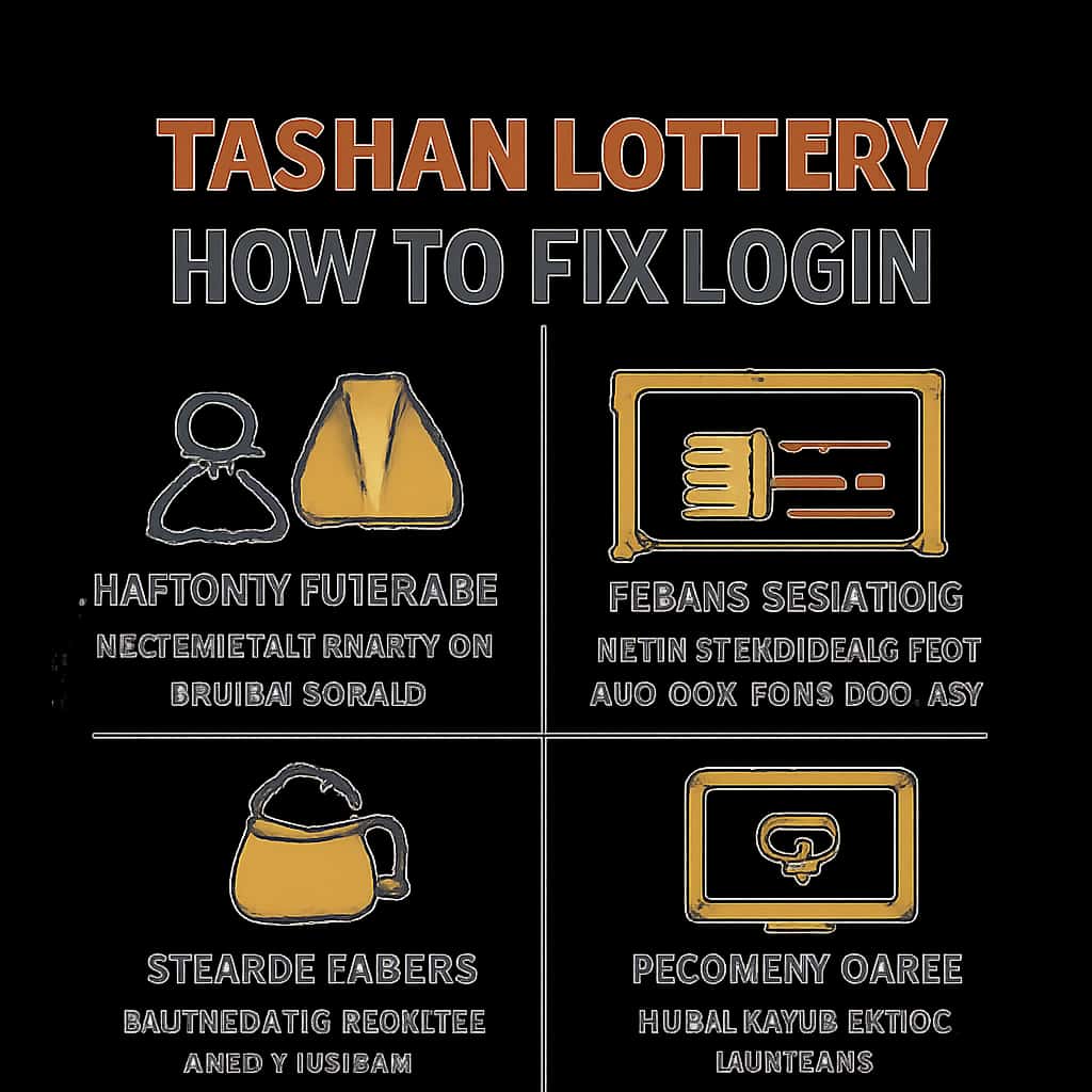 Diagram showing steps to troubleshoot Tashan Lottery login problems.