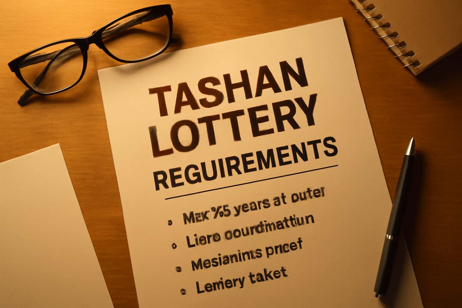 Illustration related to Tashan Lottery Requirements.