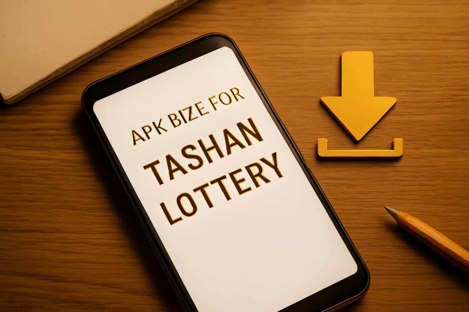 An informational graphic about APK Size for Tashan Lottery with a neutral background.