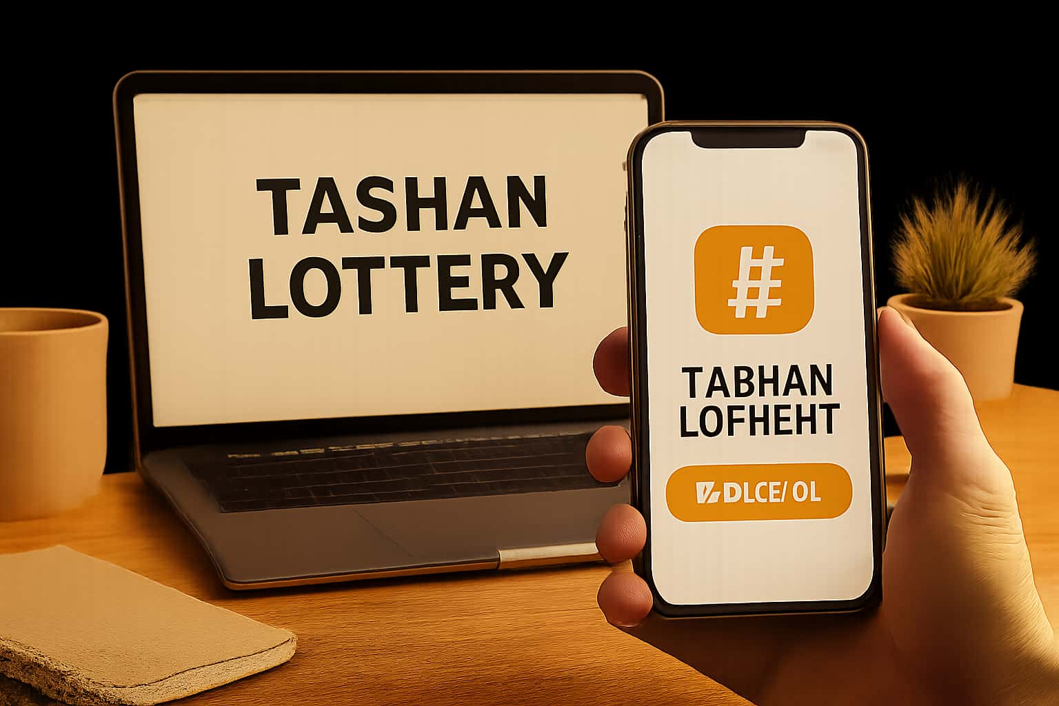 Informational graphic about downloading Tashan Lottery.