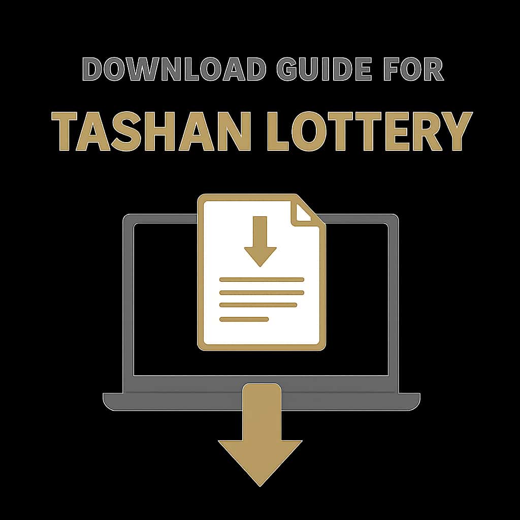 An educational diagram illustrating the download process for Tashan Lottery.