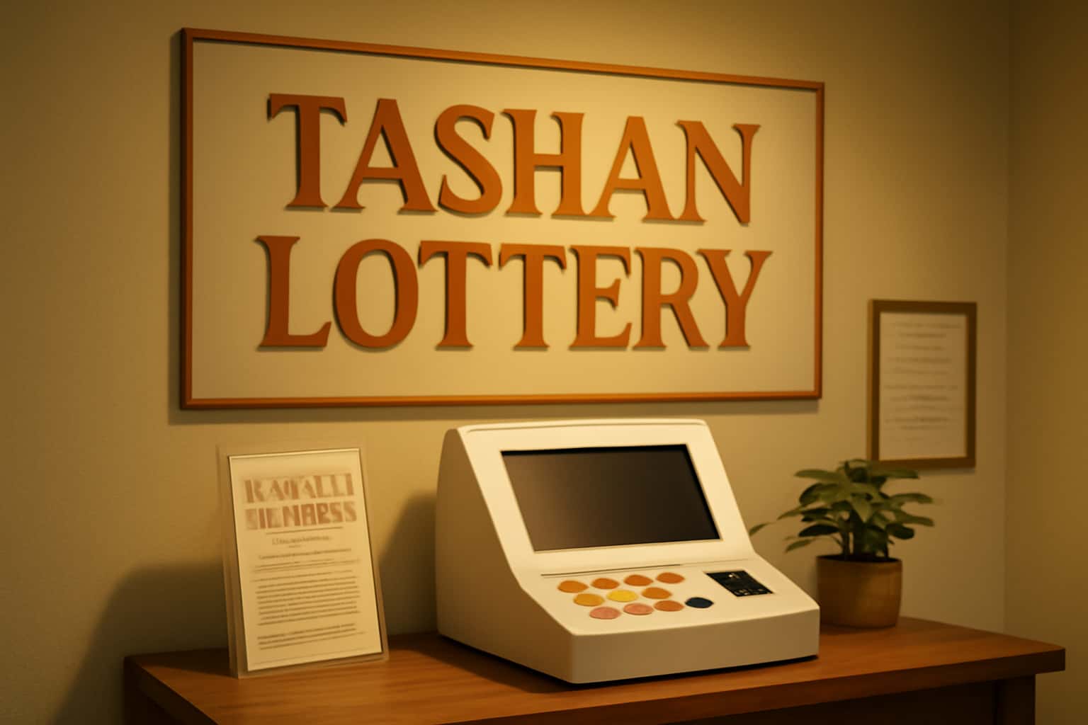 Informational scene illustrating the Tashan Lottery installation process.