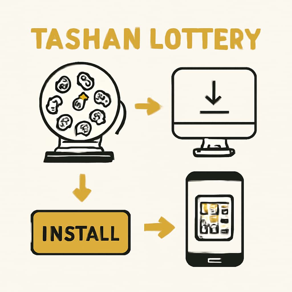 Diagram outlining the installation steps for Tashan Lottery.