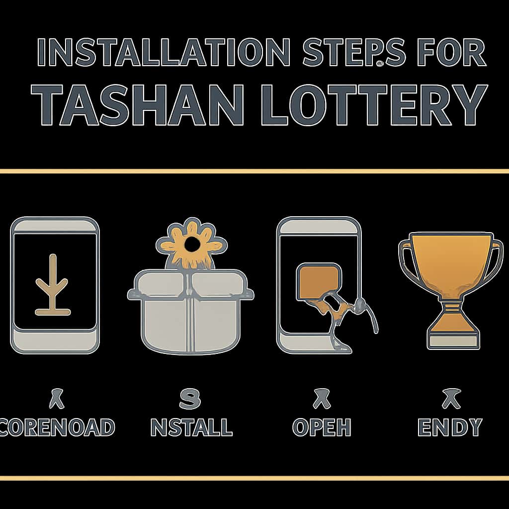 Illustration depicting the installation process for Tashan Lottery.