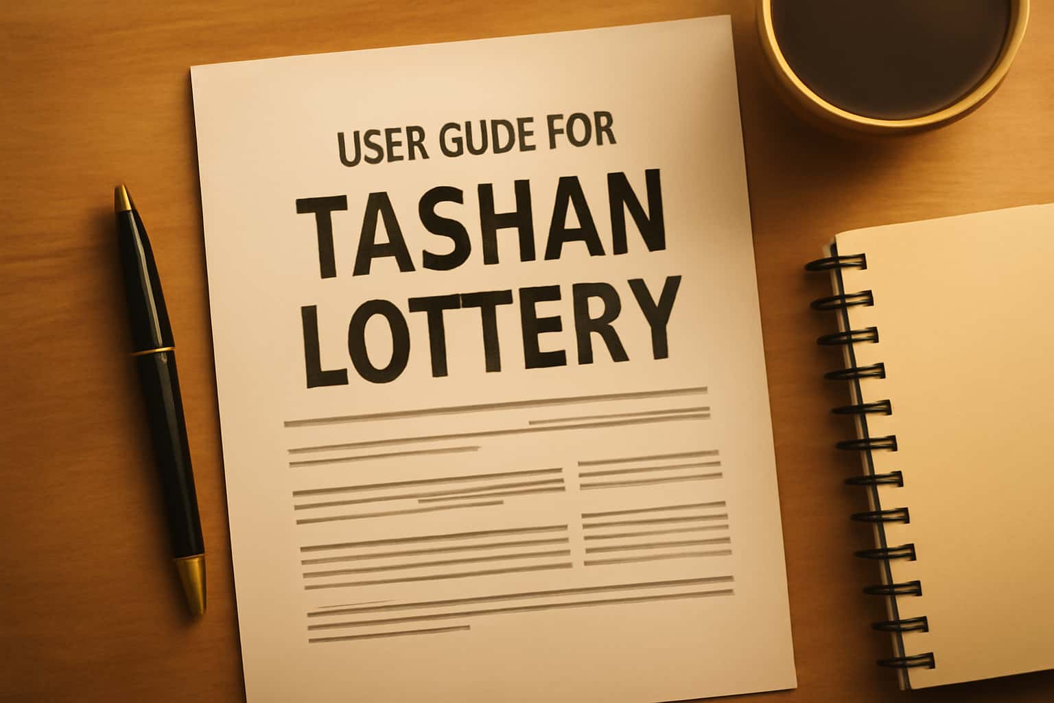 Informational scene depicting the User Guide for Tashan Lottery.