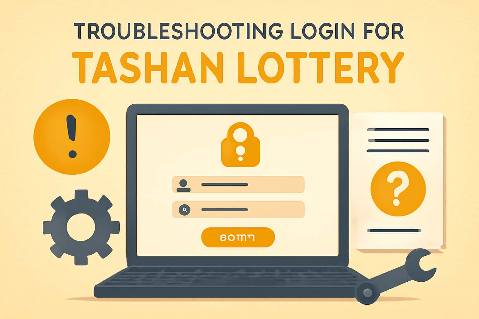 High-tech scene illustrating troubleshooting steps for Tashan Lottery login issues.