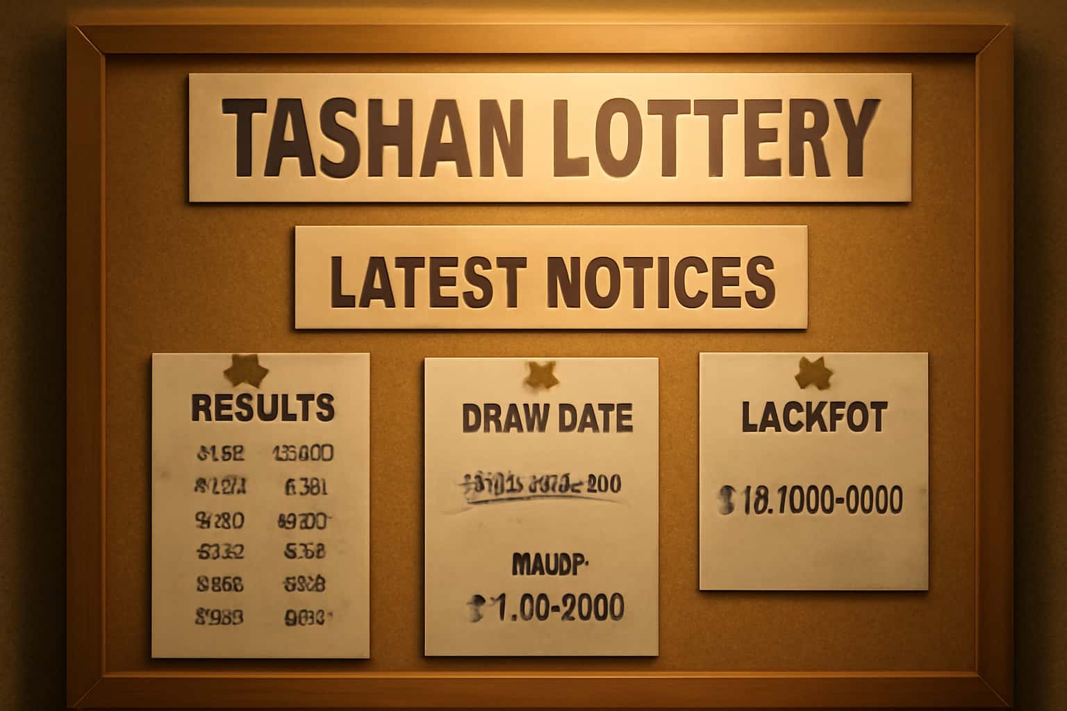 A neutral and informative graphic showcasing the Tashan Lottery Notices.