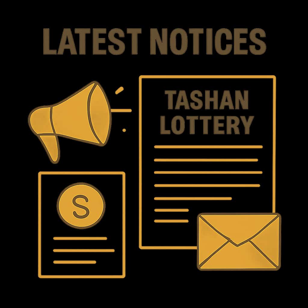An illustration explaining the Tashan Lottery Notices.